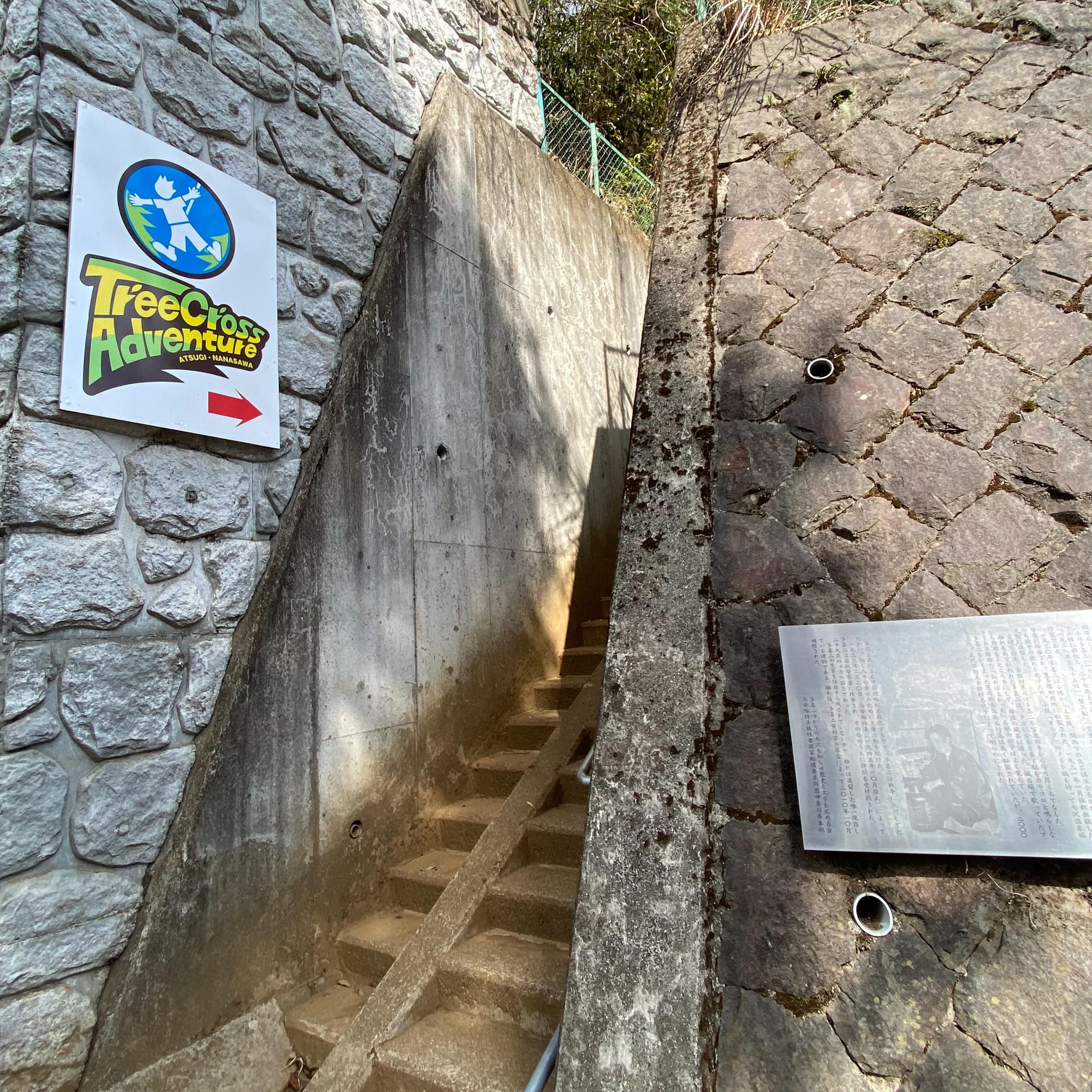 控えめな入り口。「Tree Cross Adventure」の看板が目印