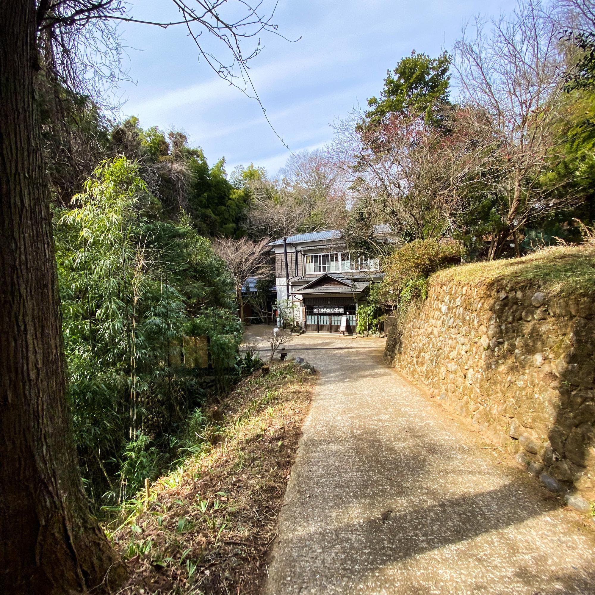駐車場から 50 メートルほど歩きます。